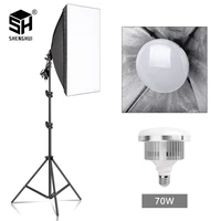 studio kit photo softbox light box lighting single led lamp with tripod photography shooting soft box flash e27 accessories