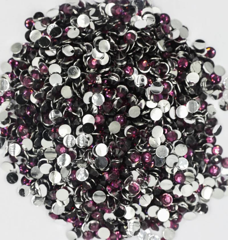 

Grape Violet Color 3~6mm Flatback Resin Non hotfix Rhinestones in Bulk Package Plastic Nail Art Decoration for Garment