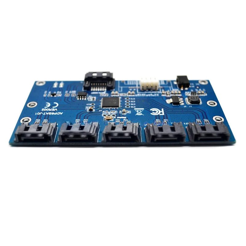 

New Hot New Adapter Card SATA 1 to 5 Port Converter SATA Port Multiplier Riser Card Hub