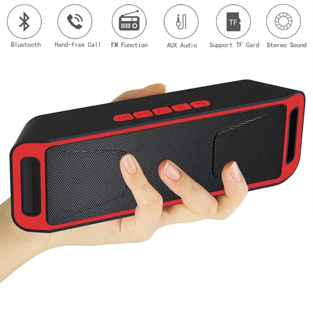 

Portable Bluetooth Speaker Dual Bass SC208 Radio TF USB Wireless Audio Amplifier Stereo Subwoofer Outdoor Bluetooth Sound Box