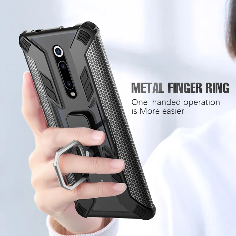 KEYSION Shockproof Armor Case For Xiaomi Mi 9T Pro 9 Lite 8 A3 CC9 e Ring Holder Cover Redmi K20 Note 7 | Мобильные телефоны и