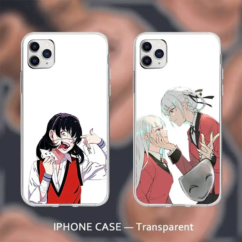 

Kakegurui Jabami Yumeko Phone Case Transparent For iPhone 13 12 11 8 7 6 S Mini Pro X XS XR MAX Plus Cover Funda Shell