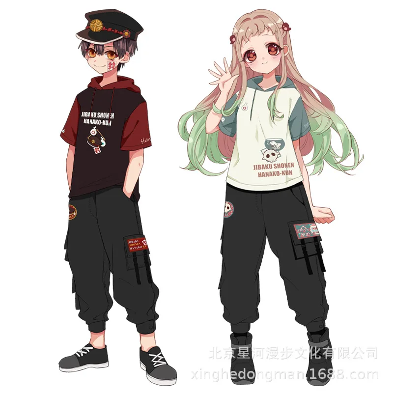 Летняя Повседневная футболка с аниме Jibaku Shounen Hanako-kun Nene Yashiro штаны костюм для