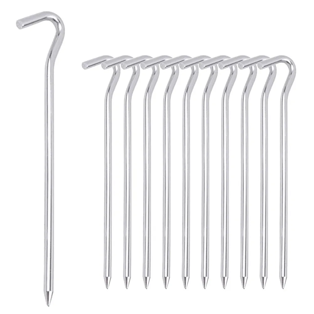 

5pcs Spike Camping Stake Nail Tent Hook Peg Hiking Survival Tool Iron Galvanized Portable Tent Nails Outdoor Tool Equipments