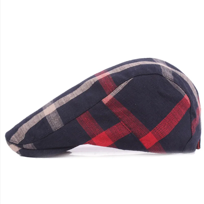 Берет мужской/женский хлопковый классический в клетку |