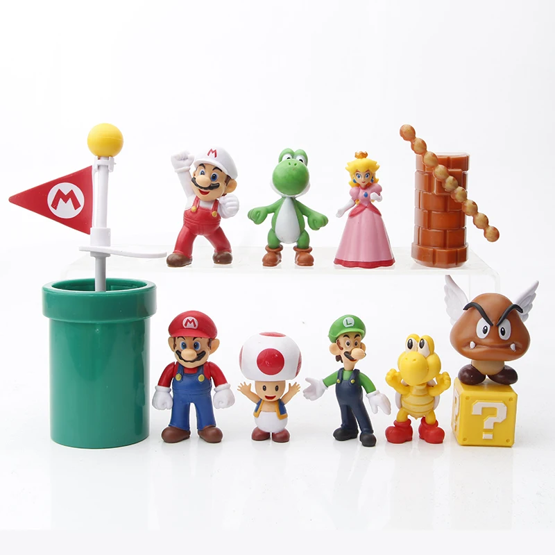 

12pcs/set Super Mario pull back cars PVC Action Figures Toy Model Toys