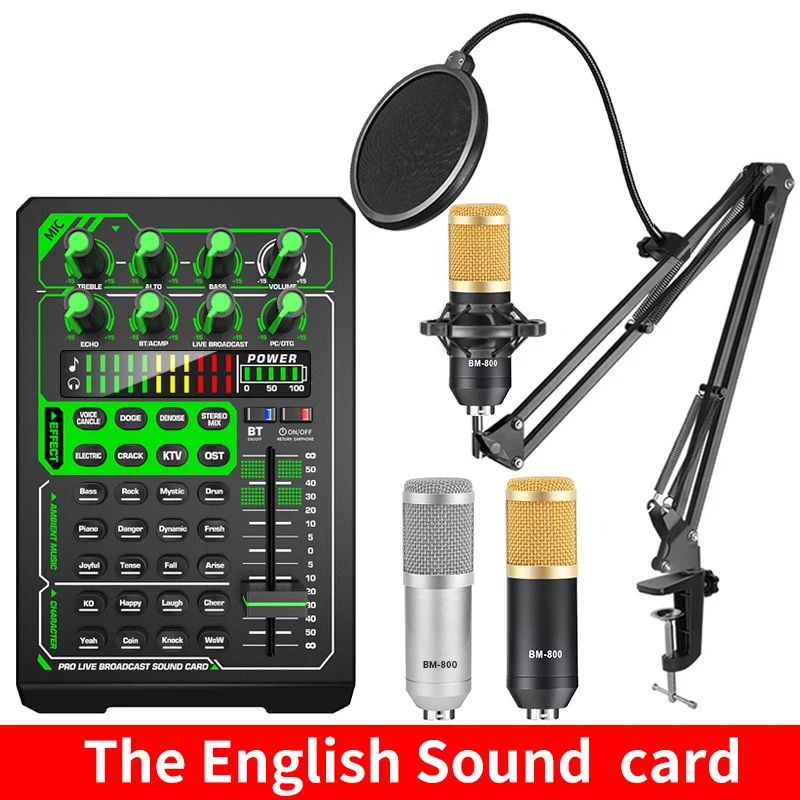 

bm 800 Microphone E1 Sound Card Kits Audio Interface BM800 Condenser Microphone for Phone PC Computer Recording Gaming Karaoke