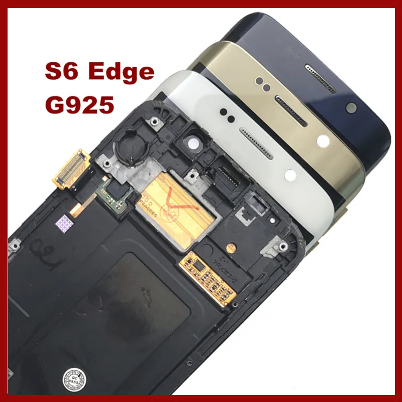 G925 LCD с рамкой для SAMSUNG Galaxy S6 edge G925I G925F SUPER AMOLED дисплей кодирующий преобразователь
