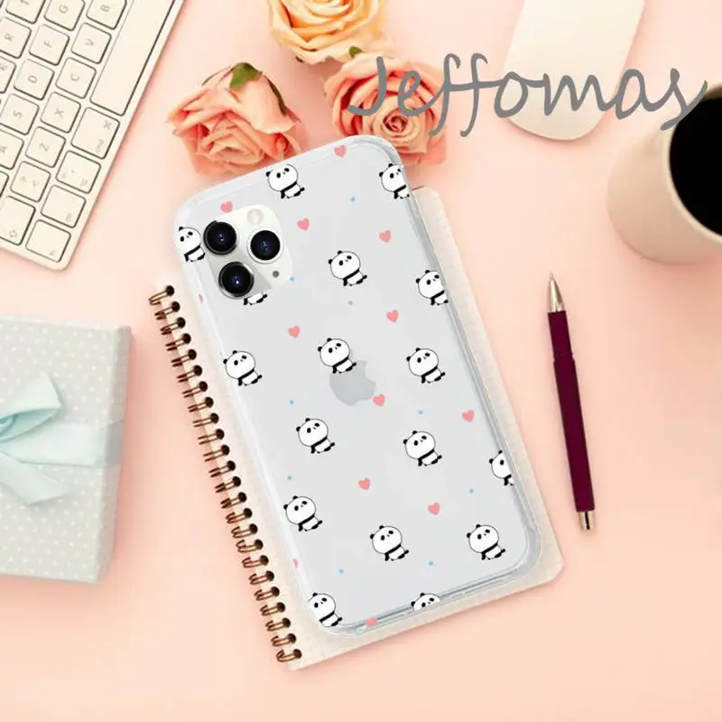 

Lovely Cartoons animal dog cat Phone Case Transparent soft For iphone 5 5s 5c se 6 6s 7 8 11 12 plus mini x xs xr pro max