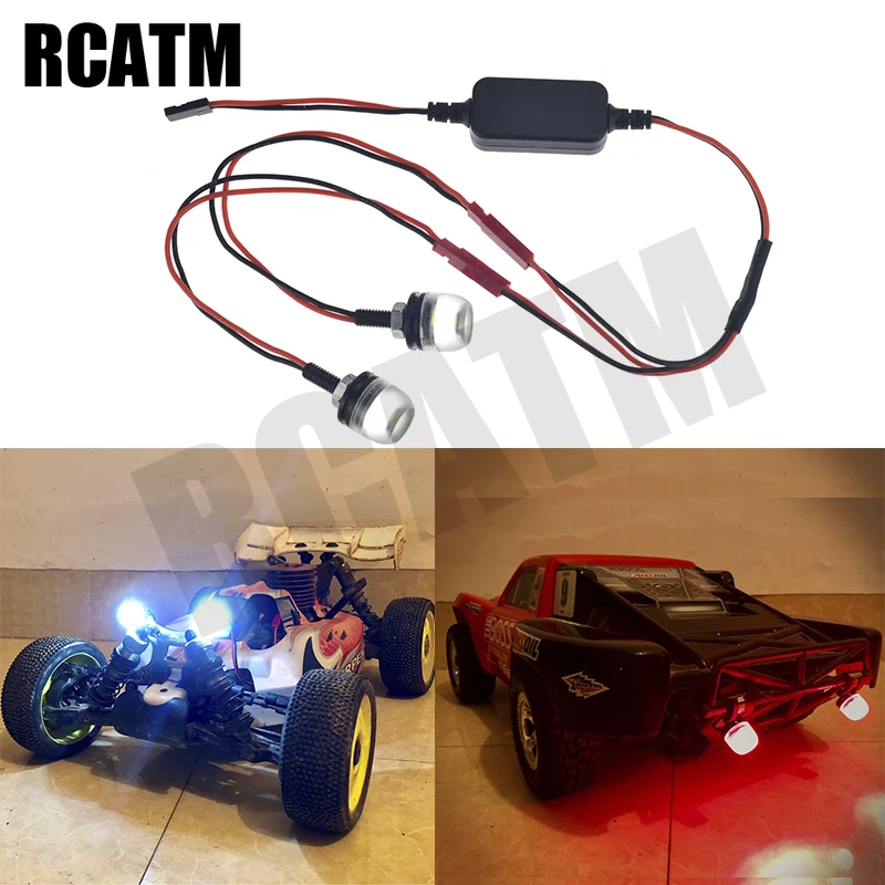 2шт RC автомобиль светодиодный фары Прожекторы для 1/10 1/8 Гусеничный внедорожник TRX4
