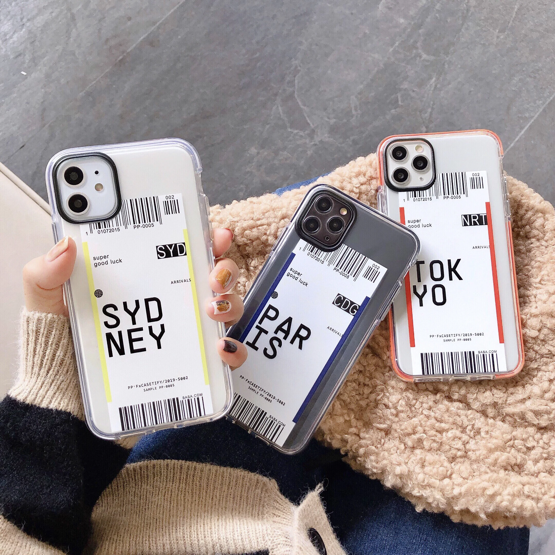 

Luxury Plane Ticket World City Bar Code Label Case For IPhone 11 Pro Max X XR XSMAX 7 8 Plus Soft Silicone Clear Cover