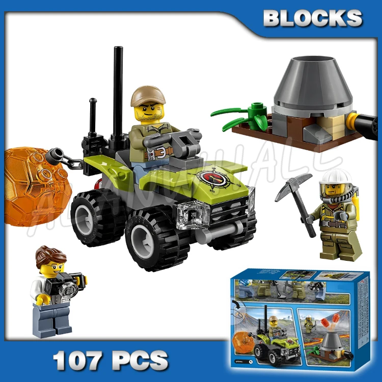 

107pcs Volcano Explorers 10637 Starter Set Building Blocks Assemble Bricks Chlidren Gifts Compatible with Model