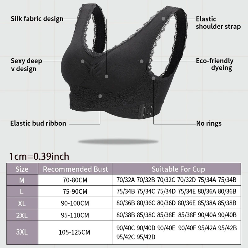 

Women Plus Size Sports Bra Front Criss Cross Side Buckle Lace Yoga Bralette Wireless Push Up Seamless Underwear Tank Top M6CD