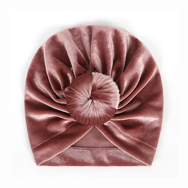 Deep pink velvet Новая зимняя детская шапка для девочек с большим бантом, Осенняя детская шапка-тюрбан, реквизит для фотосессии, Младенческая шапочка, шапка для маленьких девочек, аксессуары, 12 цветов - Цвет: Deep pink velvet