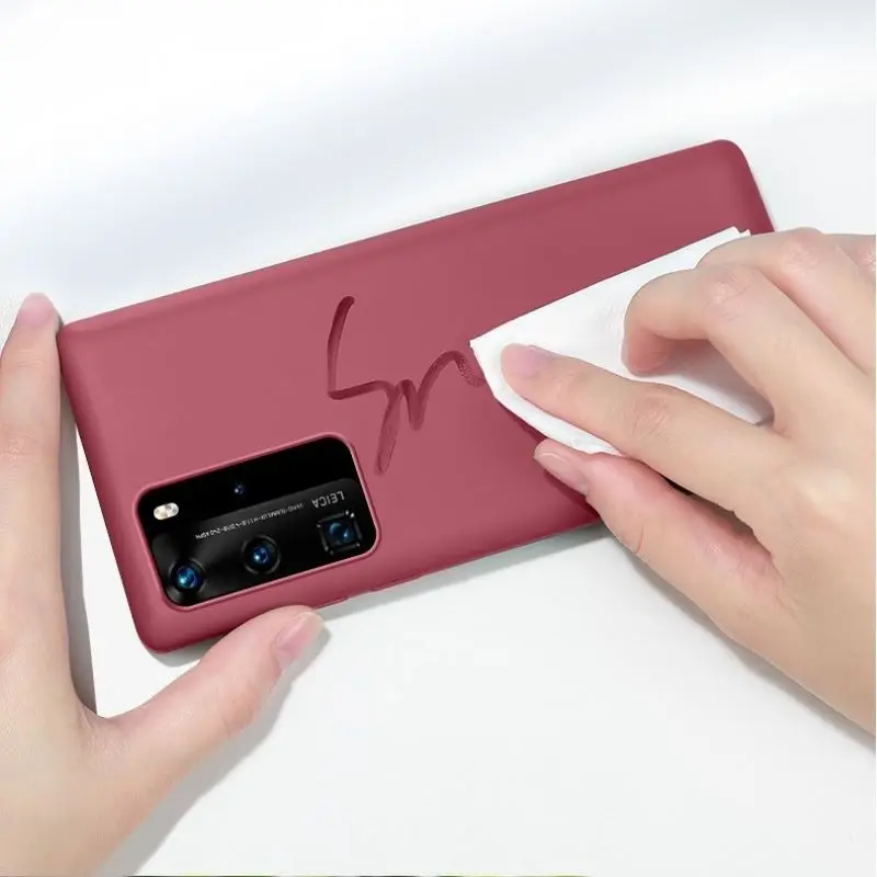 Жидкий силиконовый ударопрочный чехол из ТПУ для Huawei P40 Pro бампер телефона Mate 30 20