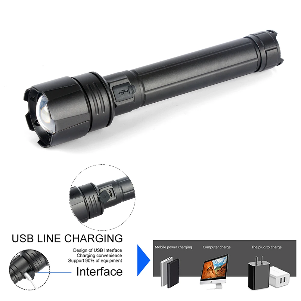 Xhp90 xhp90.2 xhp70.2 Мощный USB светодиодный фонарь, ручная лампа 26650 18650, перезаряжаемый тактический фонарь