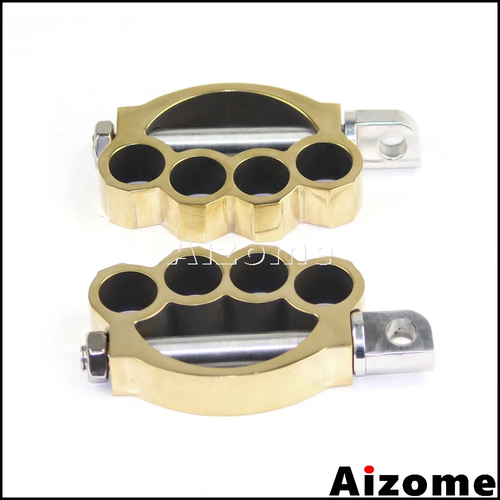 Motorcycle Brass Knuckles Footrests Foot Peg For Harley Softail Dyna Sportster XL 883 1200 Male Mount Foot Pegs