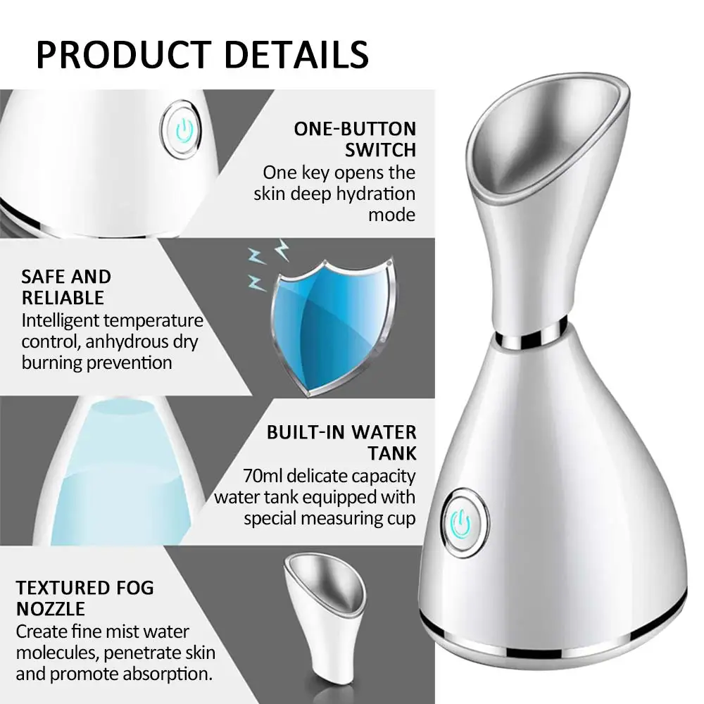 Face steaming machine Spa Rapid Fogging In 20s Nano Ion Steamer Clean Skin and Remove Toxins Household Facial Machine | Красота и