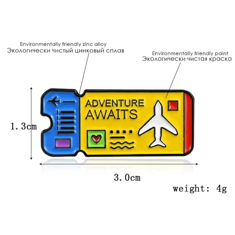 Креативные Значки для билета на самолете брошь унисекс детская креативная