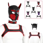 Набор для бондажа с маской, капюшоном, ошейником и ремнями