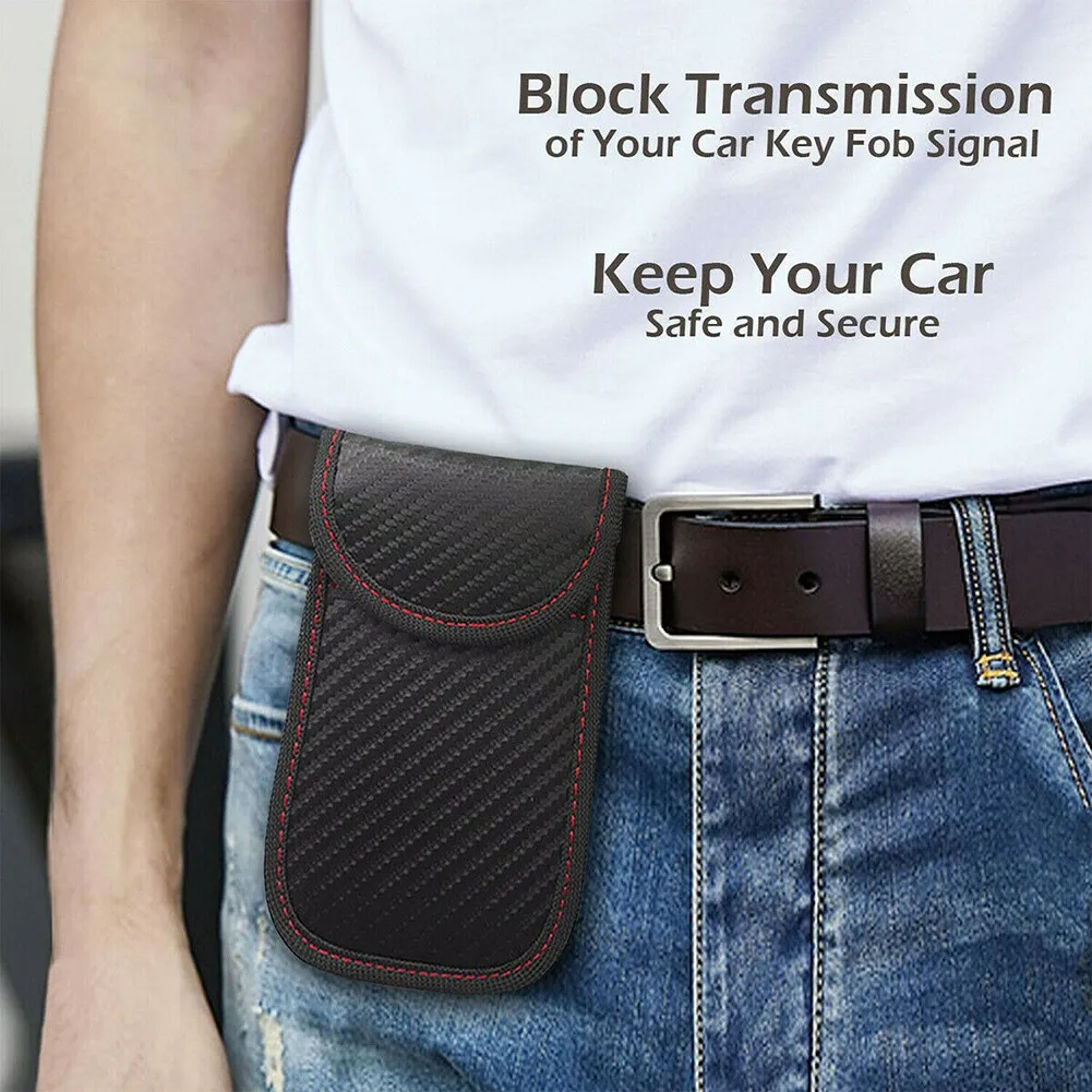 

Car Signal Blocker Pouch For VW Faraday Cage Keyless PU Leather For Chevrolet