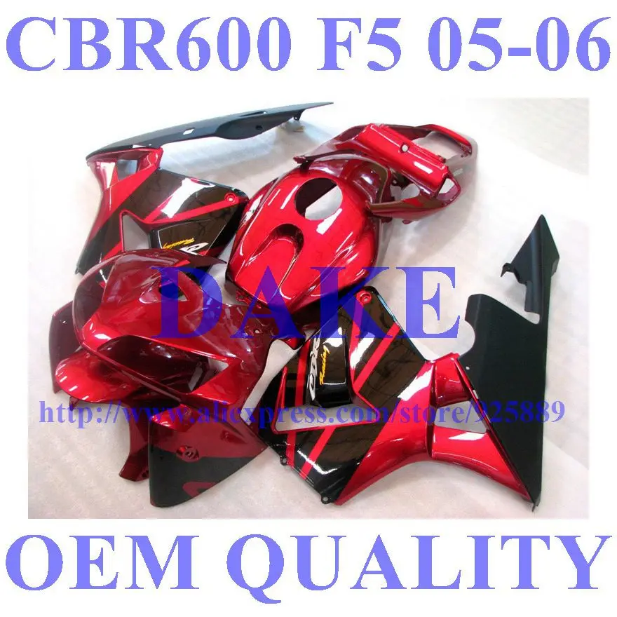

DAKE + red black Injcetion mold fairing kit for #P9S0 HONDA CBR600RR 05 06 F5 CBR600 RR 2005 2006 fairings parts + TANK