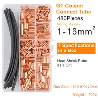 480pcs copper connecting pipe wire joint small copper gt small copper tube copper connection tube wire connector