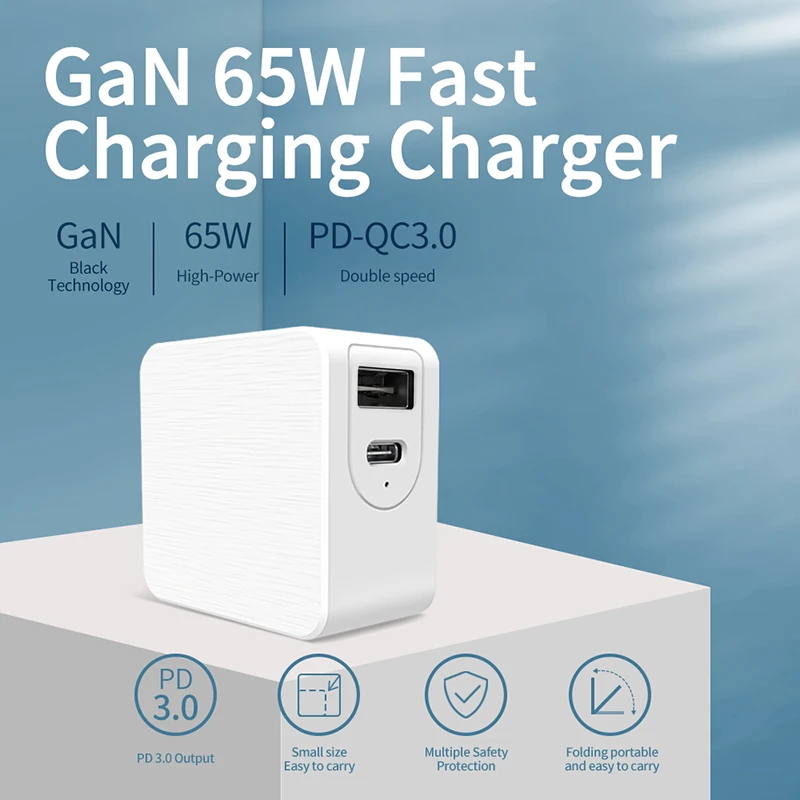 65W GaN зарядное устройство Quick Charge 4 0 3 Type C PD USB с QC портативное быстрое для ноутбука