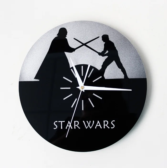 

2021 Star Wars Wall Clock Electronic Smart Luminous Timer Wake Up Children's Desktop Alarm Clock Bedroom Decoration
