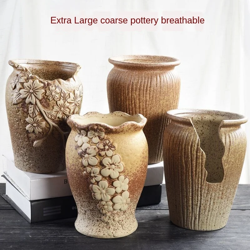 Цветочный горшок большой очень старый ворс высокий Ретро дышащий креативный