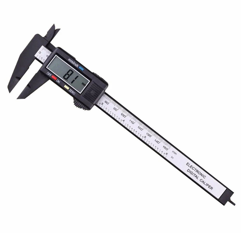 

Digital Caliper Plastic Fiber Caliper LCD Display Vernier Caliper with Measuring Range of 0-150mm Black Cardpaper Packing