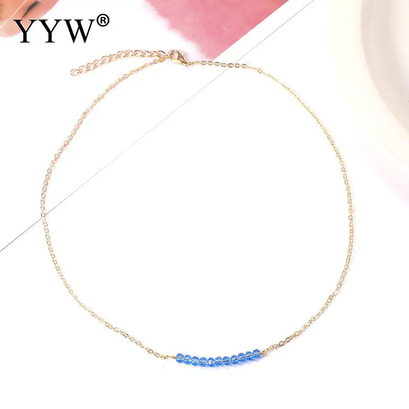 Несколько видов цинкового сплава ожерелье со стеклянными бусинами Европейский