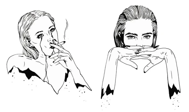 Waterproof Temporary Tattoo Sticker Sexy Girl Fake Tatto Cool Smoking lady Flash Tatoo Shoulder Wrist belly Foot For Men Women | Красота и