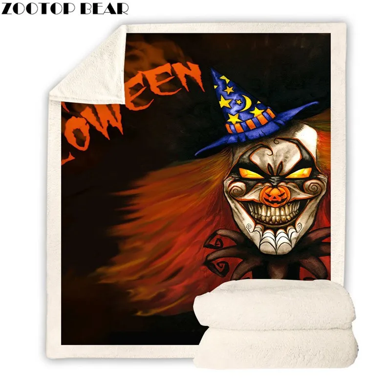 Одеяло из шерпы на Хэллоуин модное одеяло клоун аниме Фирменный подарок для
