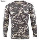 Футболка ESDY Мужская быстросохнущая, тактическая камуфляжная тенниска с длинным рукавом и круглым вырезом, Спортивная армейская смешная 3d-футболка в стиле милитари, новинка