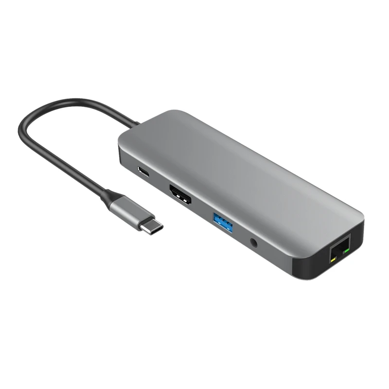 9 в 1 Type C концентратор к Hdmi Usb 3 0 Sd Tf Pd Rj45 Ethernet Lan кардридер адаптер|Адаптеры Type-C| |