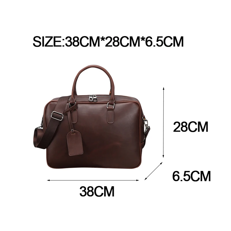 

Men's Crossbody Bag Pu Leather Handbags Large Capacity Briefcase Multifunctional Computerbag Business Documents Bags Waterproof