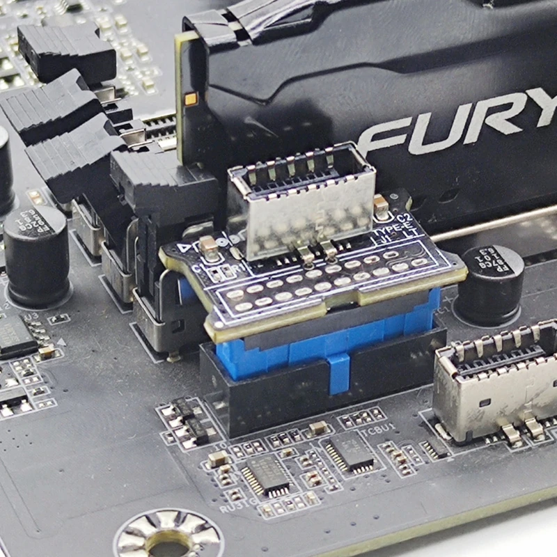 

H7JA Computer Motherboard USB 3.1 Front Panel Socket Key-A Type-E to USB 3.0 20Pin Header Male Extension Adapter