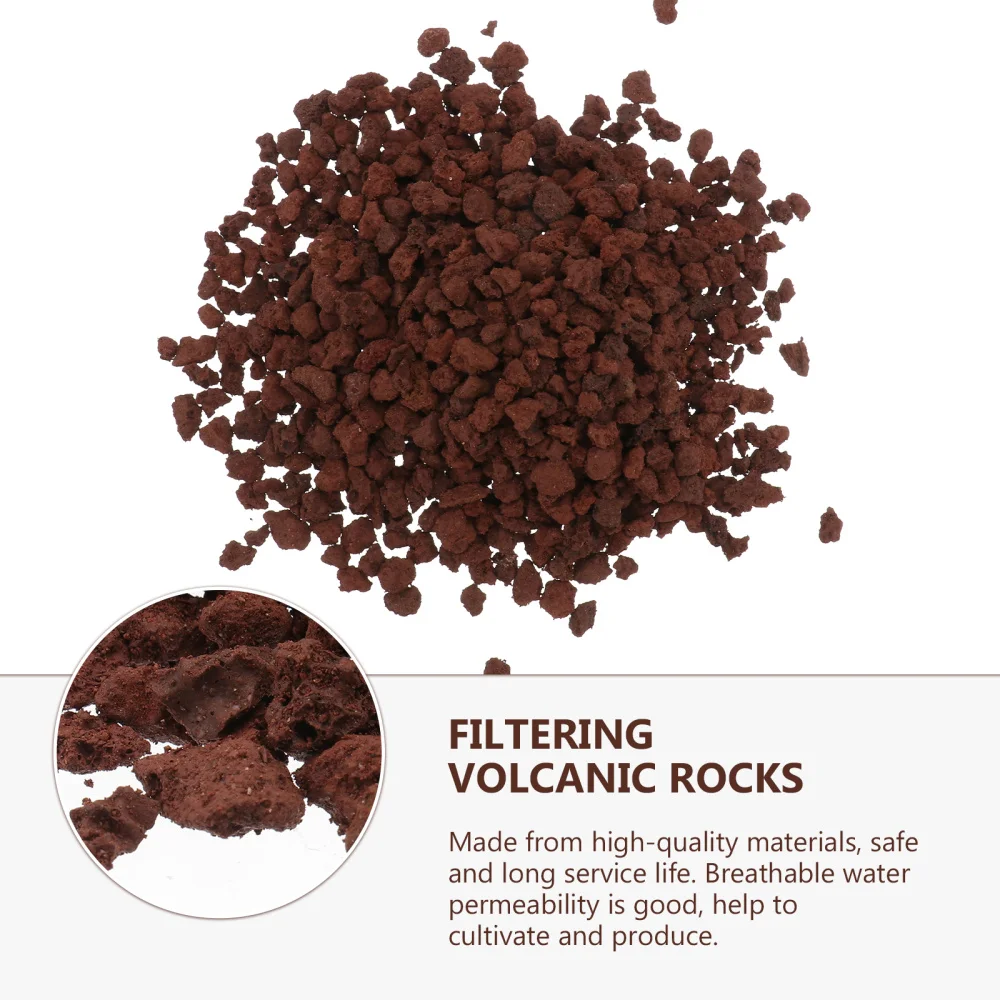 

500g Aquarium Volcanic Rocks Fish Tank Ornament Filter Material Stone (Dark Red)