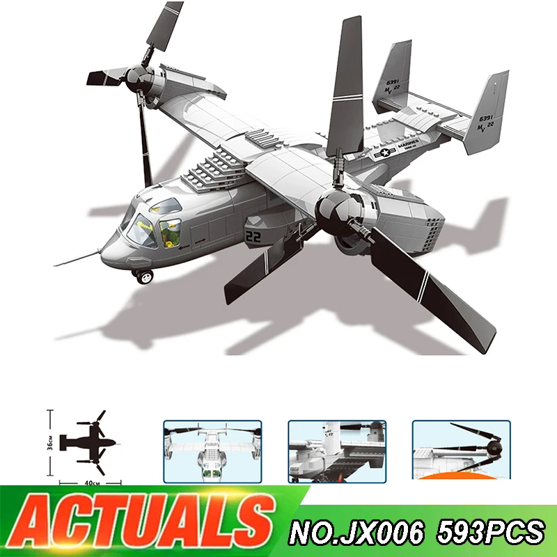 

Wange 5006 Military Series The US V-22 OSPREY TILTRTOR AIRCRAFT 1:44 Model Building Blocks Classic Aircraft Toys For Children