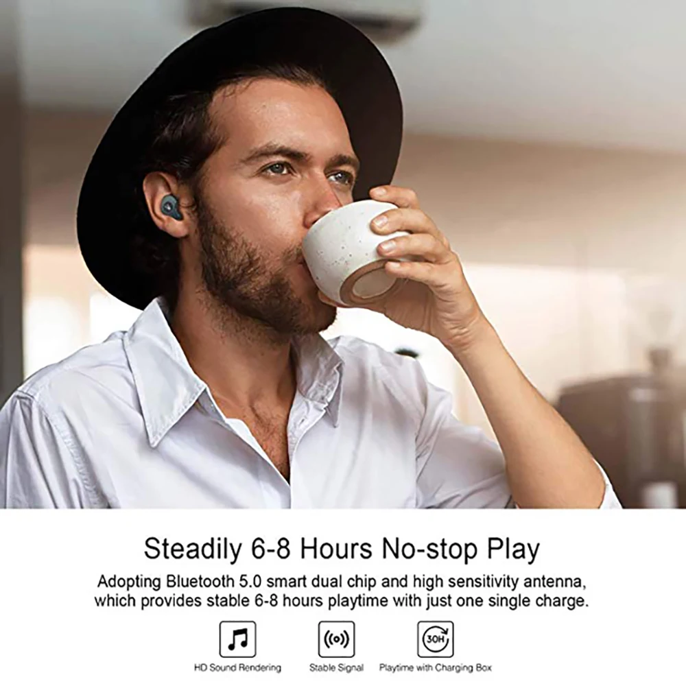 VTIN E12 TWS наушники Bluetooth 5 0 беспроводные стерео звук водонепроницаемые с микрофоном