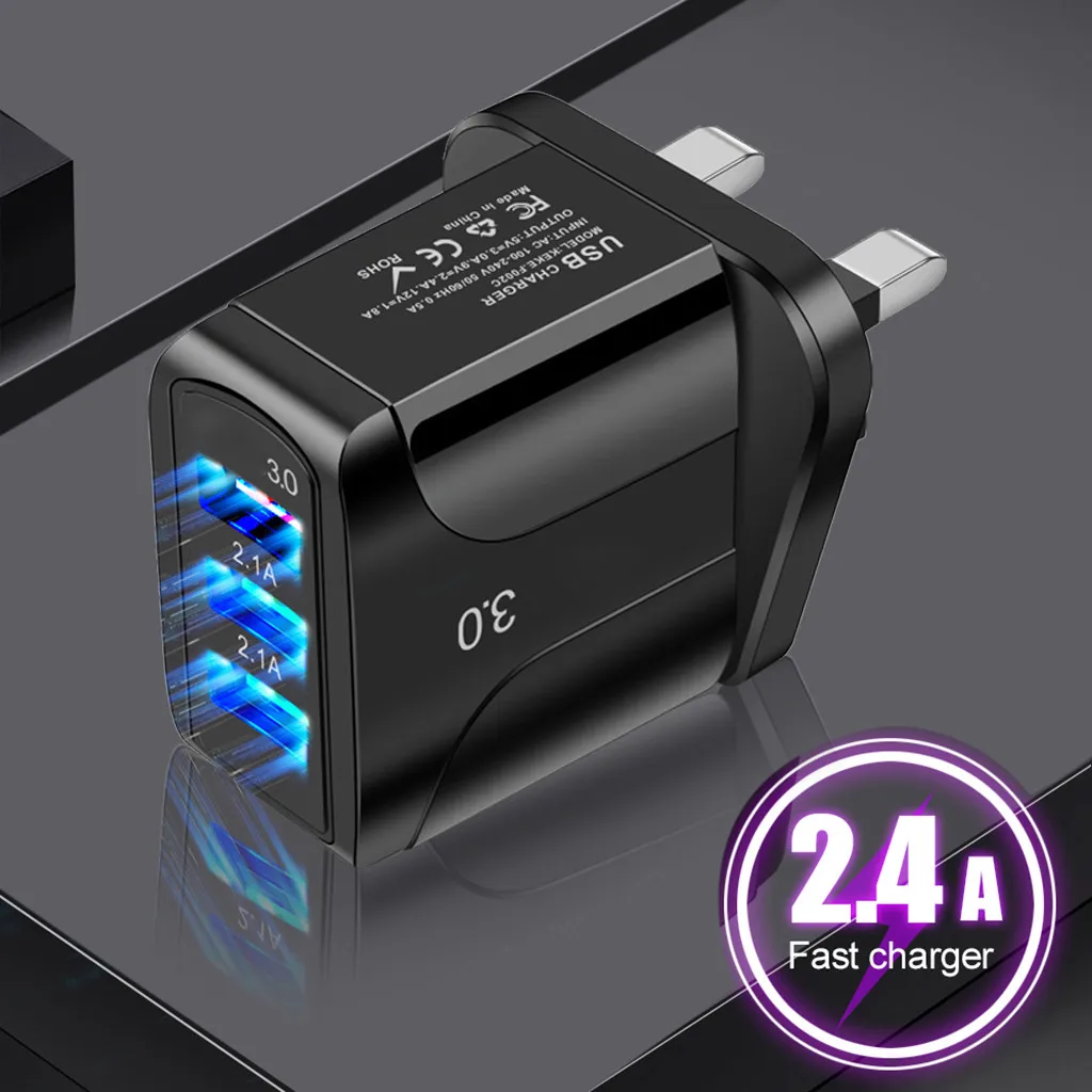 Ouhaobin штепсельная вилка британского стандарта QC 3 0 Зарядное устройство 2.1A USB