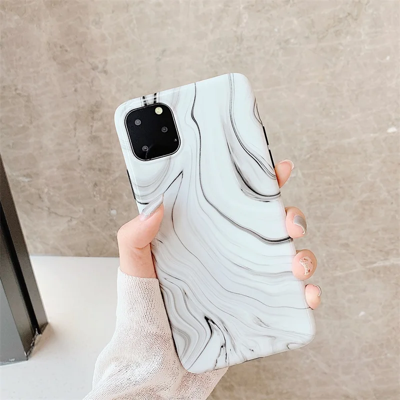Глянцевый Гладкий мрамор чехол для телефона Iphone 11 11pro 11promax X Xs Xsmax Xr Мягкий