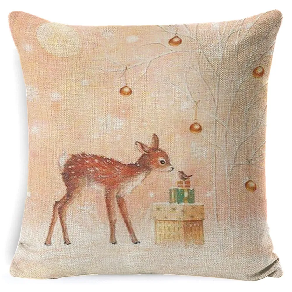 45 * 45cm Christmas Deer Pillow Cases Bed Home Gifts Rabbit Sofa Waist Cushion Cover Textile Decoration для до | Дом и сад