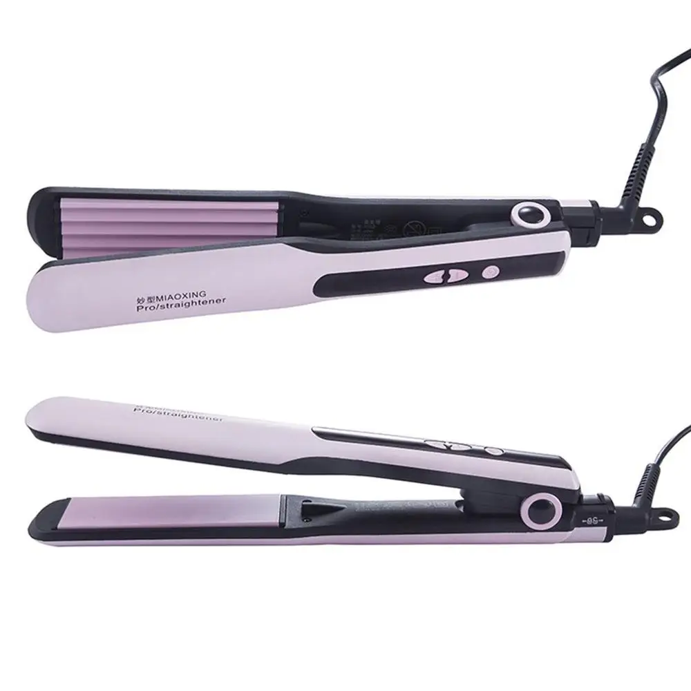 Digital LCD Hair Straightener Curlers Pink Splint Tourmaline Ceramics Roll Curature Dural-usage for Man Women | Красота и здоровье