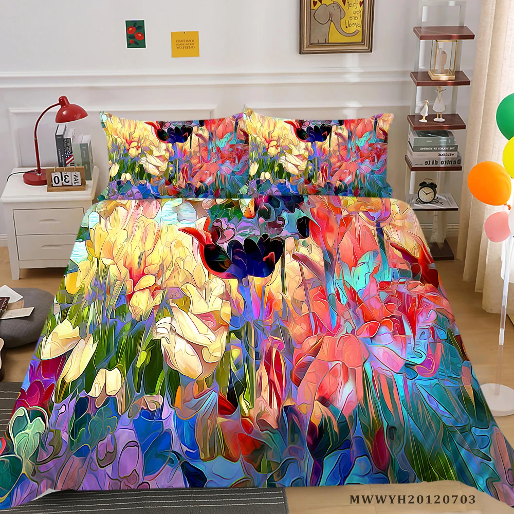 

Home Textile 3D Floral Bedding Set Queen Size Duvet Cover Set King Girls Child Adult Bedroom Decoration