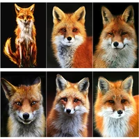 new 5d diy diamond painting full square round drill red fox diamond embroidery animals cross stitch home decor manual art gift