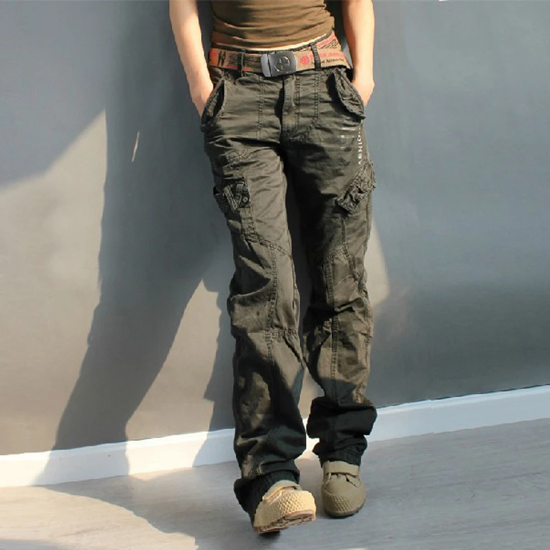 Женские свободные камуфляжные брюки карго с несколькими карманами|Брюки| |