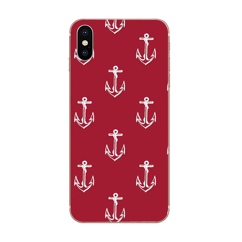 Роскошный чехол для телефона Apple iPhone 4 5 5C 6 6S 7 8 Plus X XS Max XR морской якорь милый синий