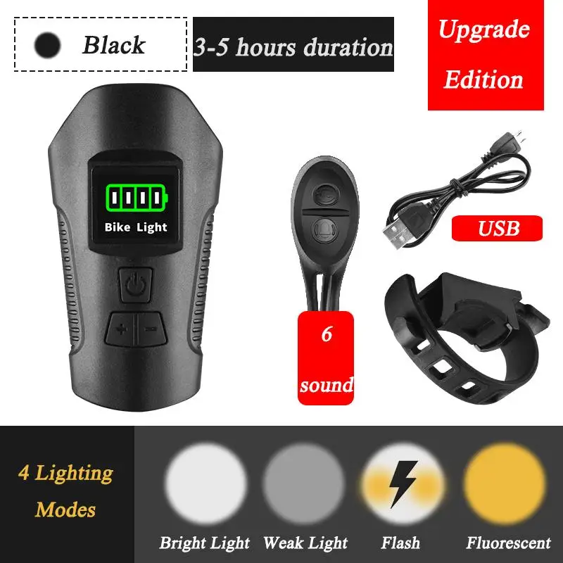 

1pc Bicycle Computer NON Digital Display 5 Mode Horn Flashlight Computer Lamp Waterproof Speedometer Odometer Cycling Stopwatch